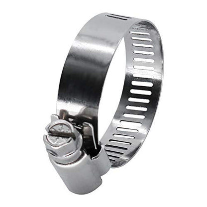 1.5" Hose Clamp Full Stainless Steel 27mm - 51mm,10 Pack | 1.5 hose clamp worm gear - SAE 24 Size, 1/2" Band Width, smoothly install and precisely fit hose & pipe size - size: 1.5" Hose Clamp 27mm - 51mm (1.06" - 2")