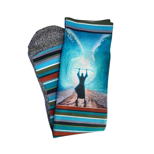 Men's – Christian Crew Socks for Men with Scripture | Moisture-Wicking | Easter Gift Idea - color: The Red Seas