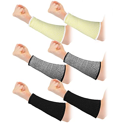 Sintege 3 Pairs Arm Protectors for Thin Skin and Bruising Cut Resistant Forearm Sleeve Level 5 Arm Burn Protection Sleeve (Black, Beige, Grey,7.9 Inch) - color: Black, Beige, Grey, size: 7.9 Inch