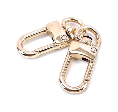 10 Pcs Light Gold Classic Swivel Lobster Clasps | Premium Zinc Alloy Heavy-Duty Construction Secure Spring Closure 360° Smooth Rotation DIY Craft & Repairs - color: Light Gold