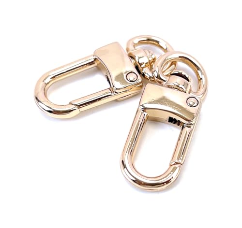 10 Pcs Light Gold Classic Swivel Lobster Clasps | Premium Zinc Alloy Heavy-Duty Construction Secure Spring Closure 360° Smooth Rotation DIY Craft & Repairs - color: Light Gold