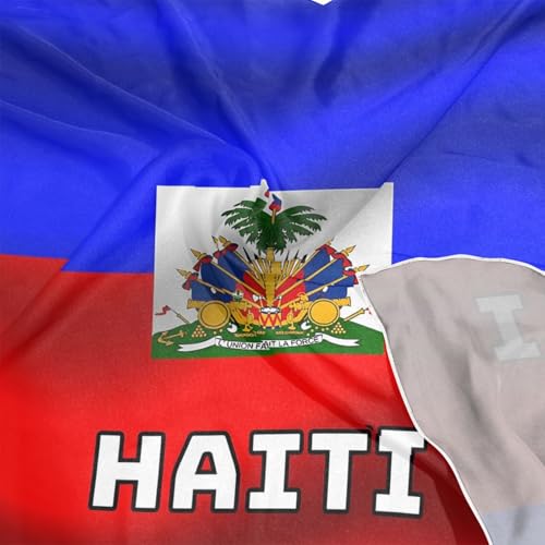 Women's Silk Scarf Square Satin Head Scarves Fashion Neck Scarf Hair Wraps Silk Bandana - color: Haiti Flag