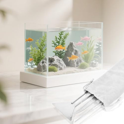 4Pcs Stainless Steel Aquascape Tool Kit with Tweezers Scissors Spatula | Silver Anti-Rust Fish Tank Starter Kit Aquarium Plant Tools for Trimming Scraping Reptile Feeding - color: Silver