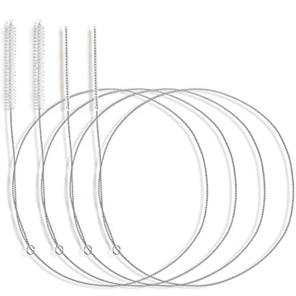 4 Pcs Extra Long Pipe Cleaners with Soft Nylon Bristles Head Cleaning Brush for Straw Tube Pipe Hose Bottle Refrigerator Drain, 1m/39in