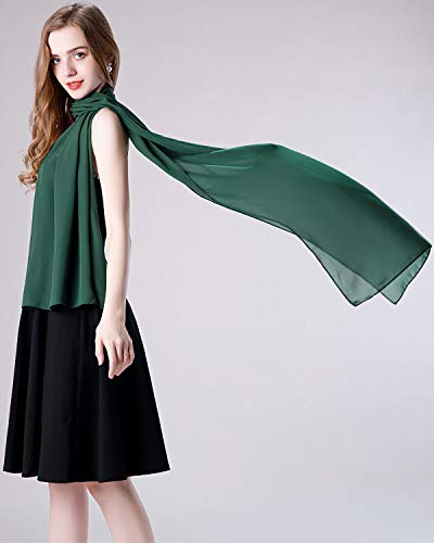Shawl and Wrap for Evening Dresses Wedding Sheer Scarfs Women Scarve - color: Dark Green, size: 72''×18''