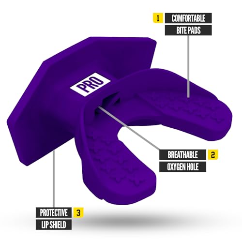 Nxtrnd One Pro Football Mouth Guard, Interchangeable Strap, Fits Adult & Youth (Purple) - color: Purple Pro