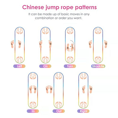 Cikyner 중국 줄넘기, 2팩 4m 길이 1.5cm 너비 탄성 중국 로프, 설명서(한글이 아닐 수 있음) 포함, 프렌치 건너뛰기 무지개 밴드, 어린이 점프 게임, 실내 및 실외 게임, 아이들을 위한 이상적인 선물