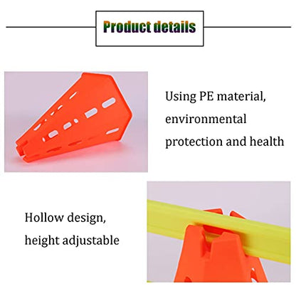 Agility Training Cone Plastic Sports Cone Set Adjustable Height Agile Cone, 6 Training Cones and 6 Marking Rods
