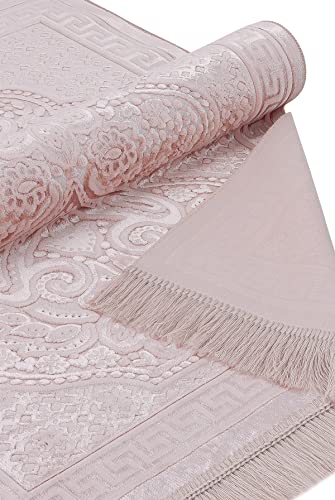 ihvan online, Islamic Prayer Dress & Rug Set, Soft Plush Lux Velvet Prayer Mat with Muslim Dresses for Women, Mink-Standard Sizes: 2-12 (XS-XXL), Islamic Prayer Gift Set