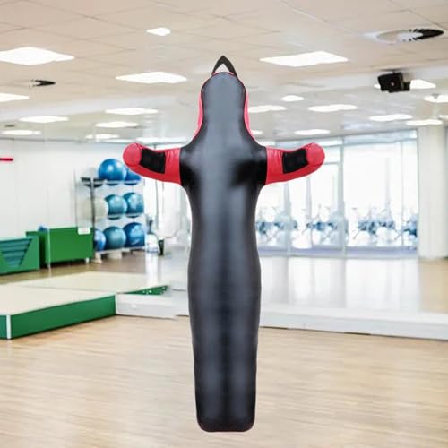 Unfilled Wrestling Dummy Bag for Training and Practice Sessions, PU Leather Grappling Dummy for MMA Boxing Martial Arts, 6 Size Options 47-67 inch