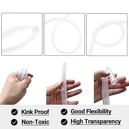 1/4’’ ID × 3/8’’ OD - 10 ft Clear Plastic Vinyl Tubing | Flexible PVC Hose Lightweight Non-Toxic vinyl Tube for Transfer Water Air Oil - size: 1/4'', style: 10 feet