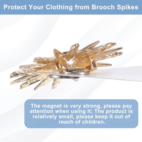 Hecila 4 Pairs Mini Magnetic Pin Brooch Converters Magnetic Clasps Metal Clothing Magnets Buckle Almost Invisible Magnets Pins Converter Lapel Pin Holder for Hijab Scarf Shawls Thin Fabric