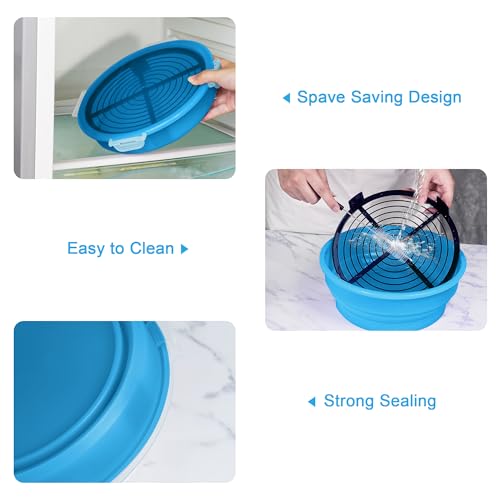 Collapsible Batter Bowl - Breading Bowl Shaker with Lid, Sky Blue - color: Sky Blue