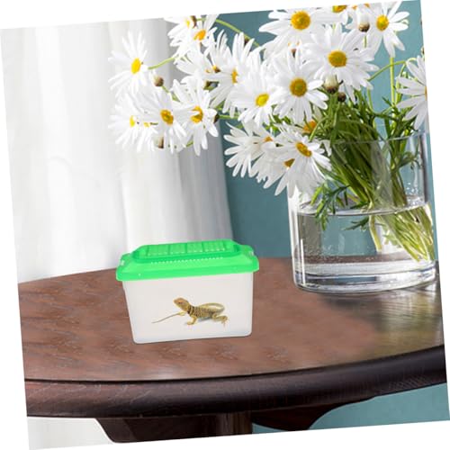 HOMSFOU 2pcs Portable Handheld Plastic Fish Tank Reptile Breeding Box Medium Turtle Habitat Carrier for Small Pets