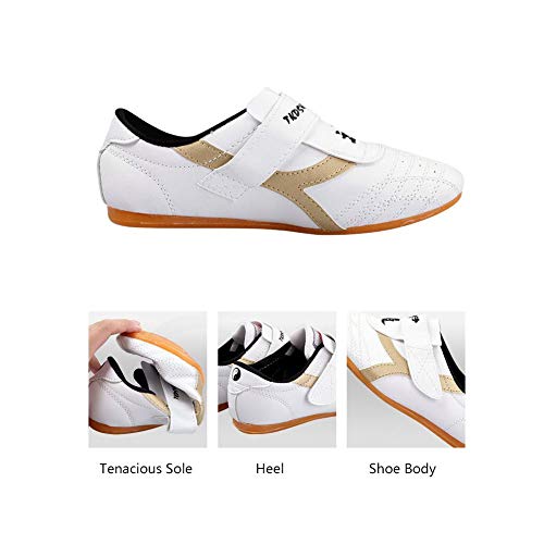 Taekwondo Shoes, Dilwe PU Leather Soft Sole Taekwondo Shoes for Taichi Gym Training (40)