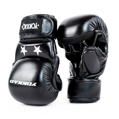 YOKKAO MMA Gloves - Ground Pro and Sparring | Layered Foam Padding | Produced at YOKKAO Factory, Thailand | Grappling, Striking, Ground-and-Pound | S/M-L/XL - color: Black MMA Sparring, size: Small-Medium