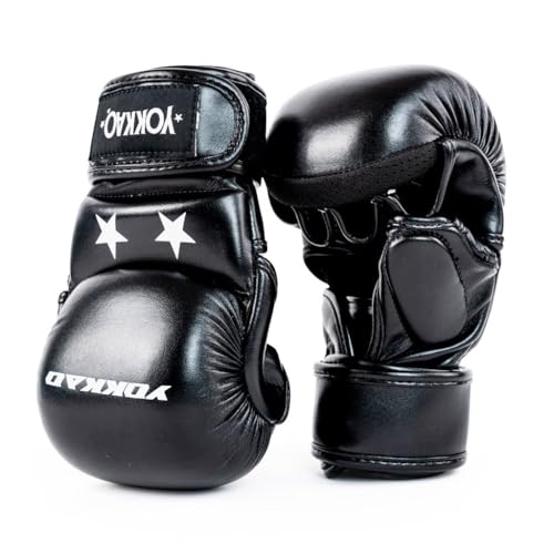 YOKKAO MMA Gloves - Ground Pro and Sparring | Layered Foam Padding | Produced at YOKKAO Factory, Thailand | Grappling, Striking, Ground-and-Pound | S/M-L/XL - color: Black MMA Sparring, size: Large-X-Large