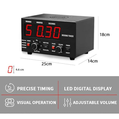 Boxing Interval Timer,Professional Gym Timer with LED Display,Selectable Training Time and Cycle Repetitions,Adjustable Sound Gym Interval Timer Green - color: Green