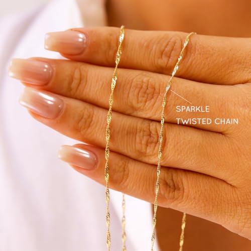 DayOfShe Name Necklace Personalized for Women, 18K Gold Plated Cuban Chain Necklaces Customized with Name as Christmas Girlfriend Gift - color: Name+Heart