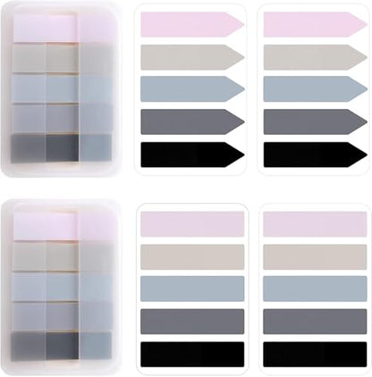 600 Pcs Index Tabs Flags, Pastel Color | Transparent, Sticky, Writable, Easy to Remove, For Annotating Books