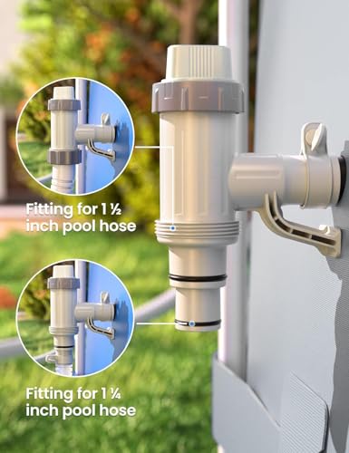[ Patented ] POOLHACKER Plunger Valve Plus with Pool Hose Adapter and Pool Pipe Holder, Pool Replacement Parts Accessories for above Ground Pool (2 Pcs) | Pool Hose Adapter, Pipe Holder, Replacement Pool Fittings, Secure Hose Support, Easy Installation, P