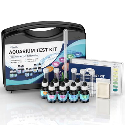 Pawfly 5 in 1 Aquarium Water Master Test Kit for Freshwater & Saltwater | Aquarium Water Test Kit Fish Tank Water Testing Kit for pH Nitrite Nitrate Ammonia & Phosphate, Aquarium Test Kit - color: Black Box Pack