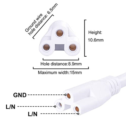 TRLIFE T5 T8 Power Cord, 6FT Long LED Light Cord with On/Off Switch, LED Wire Connector Power Cord with US Plug for T5 T8 Integrated Tube Light Fixtures (4 Pack)