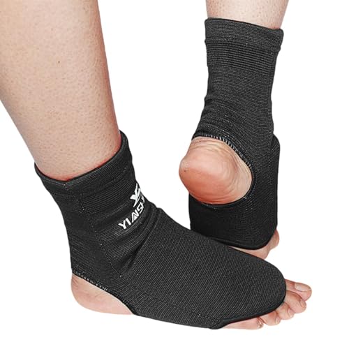 Muay Thai Ankle Support Wraps Ankle Brace Socks Training Gear Foot Guard Foot Braces Ankle Protector for Kickboxing Taekwondo, Black L