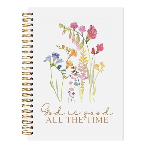 Christian Notebook, God Is Good All the Time Bible Verse Journal, Wildflower Religious Scripture Spiral Notebook, Christian Gifts for Women, Prayer Journal for Woman, 5.5x8.3 - color: bt13