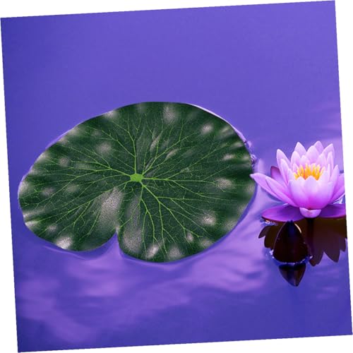 IMIKEYA 10pcs Artificial Floating Lotus Leaves Simulation Pond Decoration Realistic 17cm Fake Lily Pads for Home Garden Aquarium Fountain Display