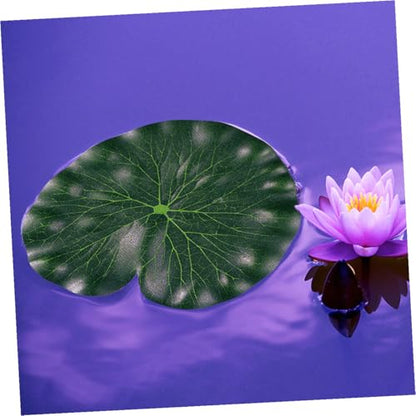 IMIKEYA 10pcs Artificial Floating Lotus Leaves Simulation Pond Decoration Realistic 17cm Fake Lily Pads for Home Garden Aquarium Fountain Display