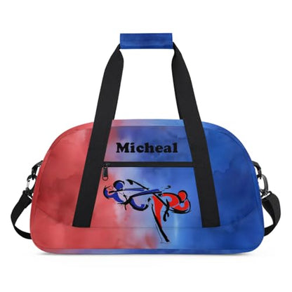 Personalized Martial Art Bag Duffel Bag for Girls, Custom Taekwondo Karate Bag Overnight Bags for Travel Weekender Practice Battle Black - color: Option 8