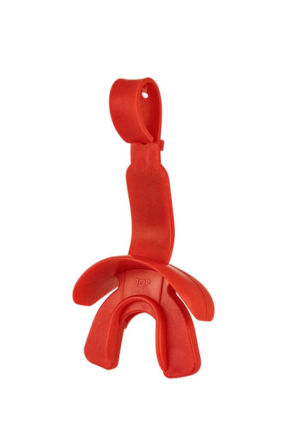DAMAGE CONTROL Pacifier Football Mouth Guard – Permanent Strap – Red | Youth Football Mouthpiece, No Boiling, Breathable Design, Protects Lips & Teeth, Works with Braces - color: Red