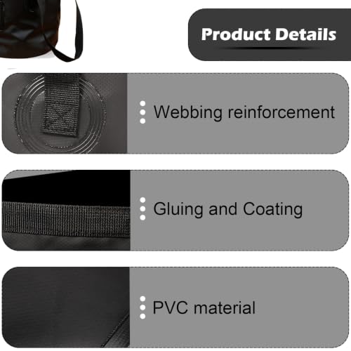 Collapsible Bucket with Handle, Lightweight Folding Water Container, Portable Collapsible Bucket for Fishing, Camping, Hiking, Backpacking, Outdoor Survival, Car Washing Black 12L - size: 12L