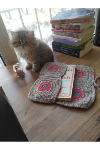 Handmade Crochet Book, Quran, Tablet Sleeve Bag Ecru Standard Size - Artisan Crafted Cotton Pouch for Protection and Style - Ecru, Standart