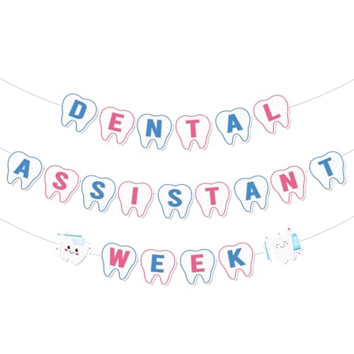 Dental Assistants Week Party Decorations Dental Assistants Week Flag Banners Holiday Celebrating Events Hospital Community Theme Party Supplies - color: Dental Assistants Week