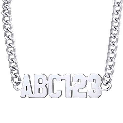 Custom4U Personalized Cuban Link Chain for Women, Silver/Black/Gold Plated Stainless Steel Cuban Chain Men Names Necklace, Customized Gift for Her(with Gift Box) - color: D-01-Silver, size: 18 Inches