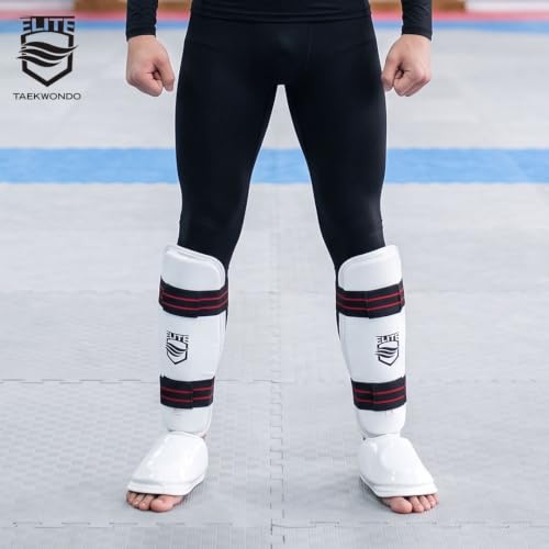 ELITE – Taekwondo Shin & Instep Guard for Kids & Adults (TKD Protector) - size: Medium