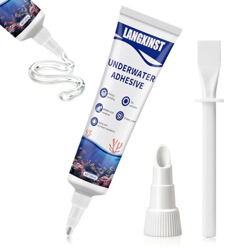 50ml Aquarium Safe Silicone Sealant, Clear Waterproof Fish Tank Repair | Clear flexible silicone seals aquarium cracks and leaks with strong adhesion for above-water and underwater repairs. - size: 50ml