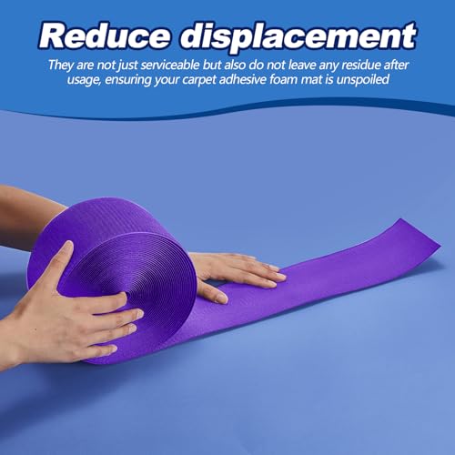 Shappy Gymnastics Mat Hook Fastener Gymnastics Cheer Mats Tape Strip for Tumbling 4" Wide Carpet Repair Nylon Hook for Carpet Bonded Foam Seams Cheer Gym Floors Cheerleading Supplies - color: Purple