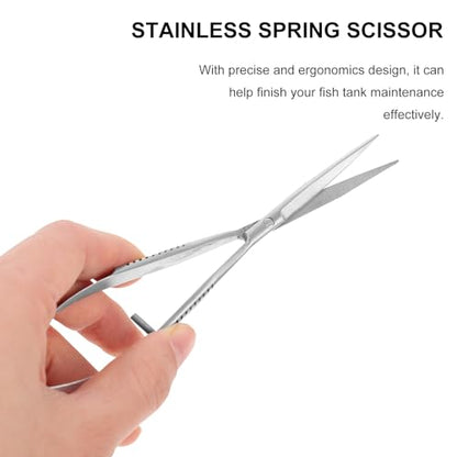 Aquarium Water Grass Stainless Steel Spring Action Curved Aquatic Plant Tongs Fish Tank Landscaping Tools for Aquarium Embroidery