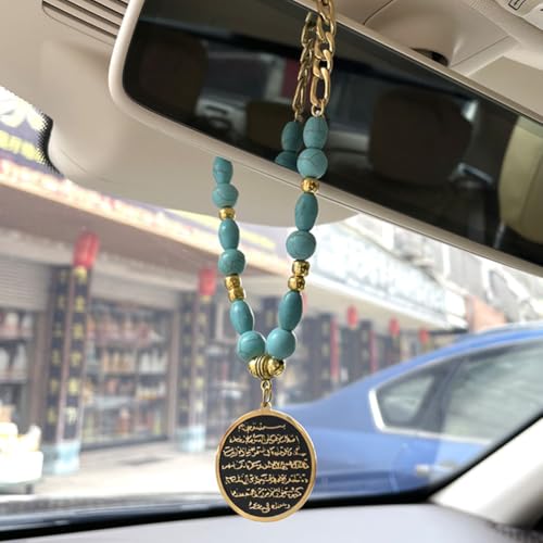 Islam Car Hanging Two Sides with Ayatul Kursi and dua for travel stainless steel car pendant