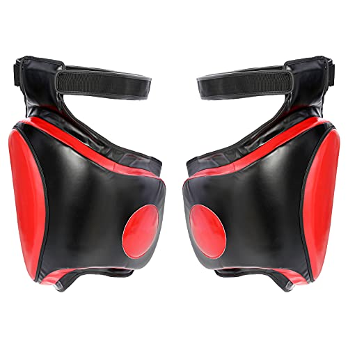 Kickboxing Thigh Pads - Muay Thai Thigh Pads High Density Foam Leg Guards with PU Leather - Adjustable Training Gear for Martial Arts Coach Trainer and Adult Sparring Body Protector