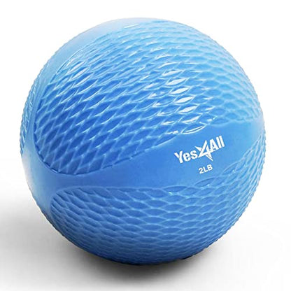 Yes4All Weighted Toning Balls for Exercise, Soft Medicine Balls for Exercise, Pilates, Yoga, Balance, Flexibility, 2-10lbs - color: F. 2lb - Blue, style: B. Diamond Grip - Knurl