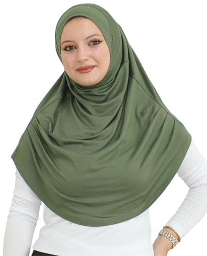 Prien Ready To Wear Hijab For Women, Instant Turban, Soft Muslim Scarf For Prayer, Long Hijabs, Islamic Clothes, Jersey Abaya - color: Khaki