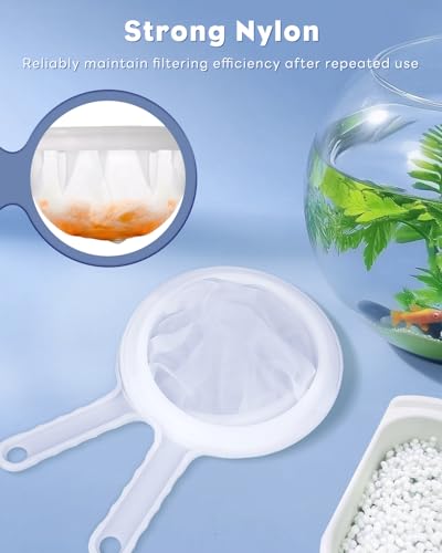 Pawfly Brine Shrimp Net Kit- 80 & 200 Mesh Sieve for Hatchery, Fine Artemia with 2 Pipettes and 5 Storage Tubes, Dense Mesh Collecting Net with Handle