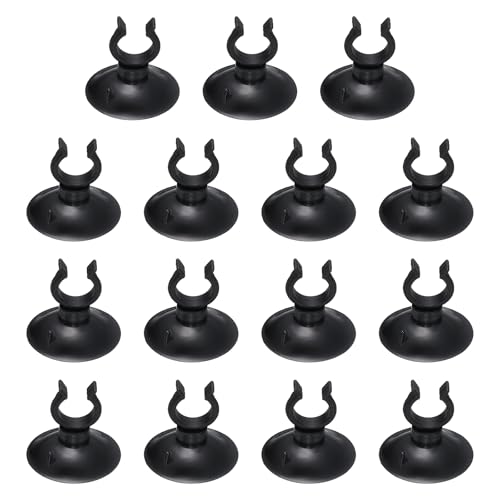 Aquarium Suction Cups, Fish Tank Suction Cups Clips Airline Tube Holders Clamps (Plastic, 15Pcs, Black) for 0.5" Fish Tank Airline Tubing Binding Moss Shrimp Nest, 13x30MM - color: Black, size: 13x30MM