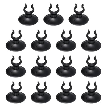 Aquarium Suction Cups, Fish Tank Suction Cups Clips Airline Tube Holders Clamps (Plastic, 15Pcs, Black) for 0.5" Fish Tank Airline Tubing Binding Moss Shrimp Nest, 13x30MM - color: Black, size: 13x30MM