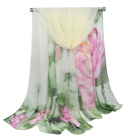 Xyueanlo Scarfs for Women Lightweight Scarves Fashion Print Floral Pattern Scarf Shawls - color: R-19