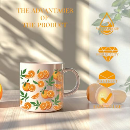 10 Sheets UV DTF Cup Wraps, 10 Styles Fruits Transfer Stickers Cartoon Skull Rub on Decals Purple Waterproof Transfer Stickers for Glass Cups Wood Crafts - style: Fruits
